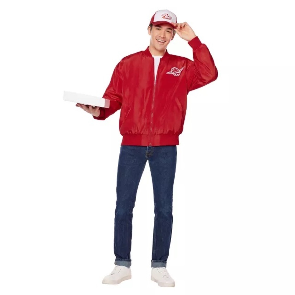 Halloween Toy Story Disney Pizza Planet Costume Bomber Jacket with Logo L XL